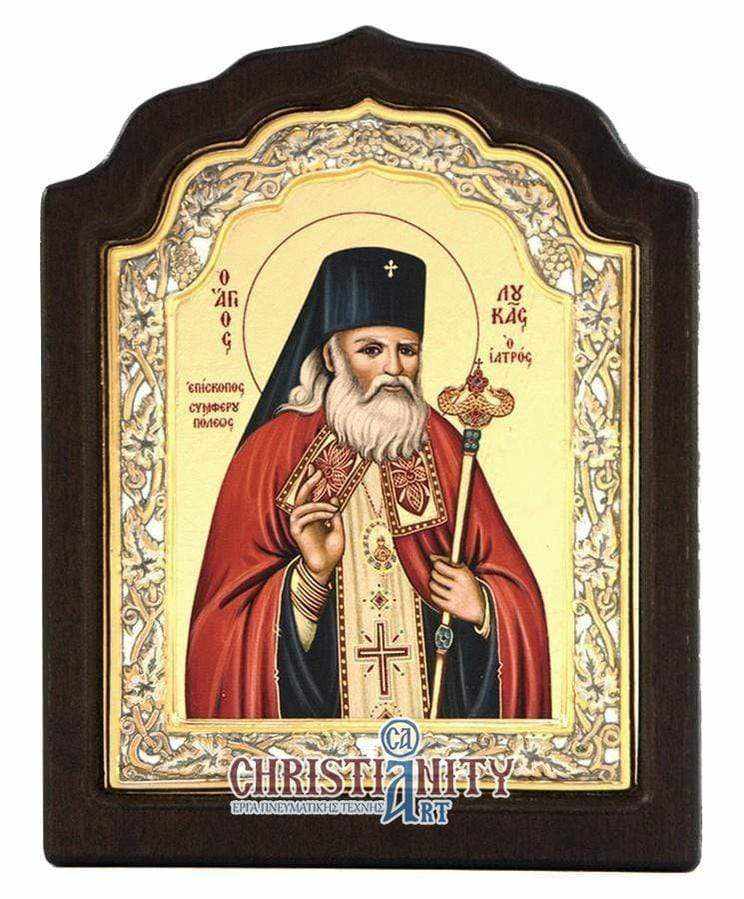Saint Luke the Physician - Silver icon on wood, locally gilded - Mount Athos