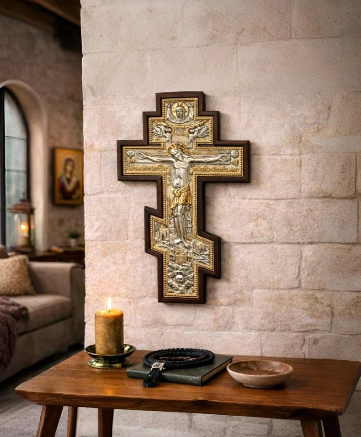 Saint Cross – Wooden Cross of Blessing with relief Crossing Performance — additional product image 2 from Christianity Art