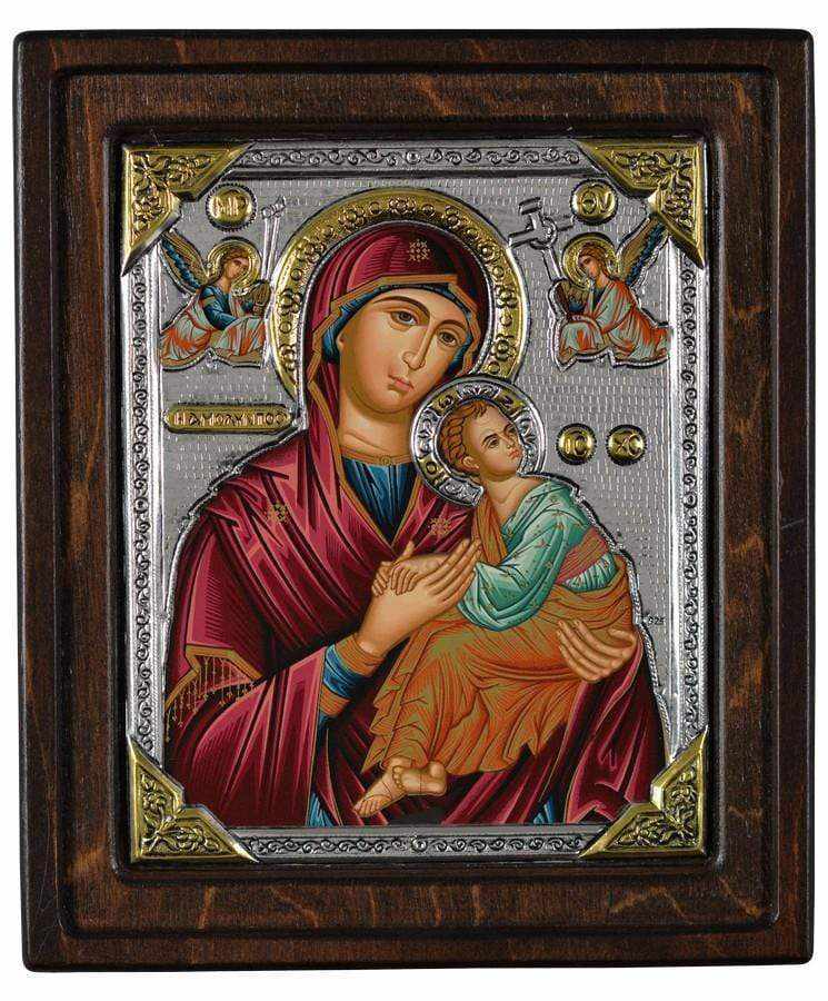 Virgin Mary of Passion - Silver image in wood, locally gilded - Mount Athos — additional product image 6 from Christianity Art