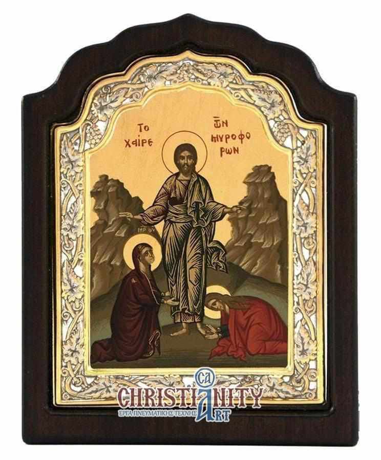 The Hail of Myrophores - Silver image on wood, locally gilded - Mount Athos