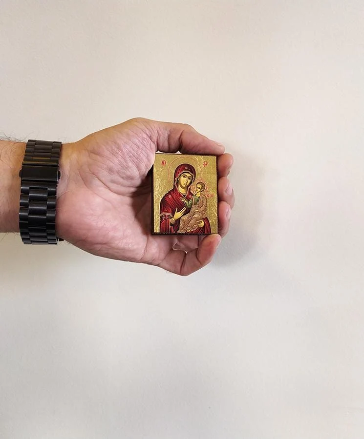 Virgin Mary Guide - Magnetic image on wood - Mount Athos — additional product image 5 from Christianity Art
