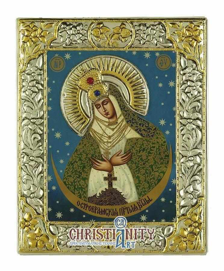 Virgin Mary Deomeni - Silver image in wood, locally gilded - Mount Athos — additional product image 2 from Christianity Art