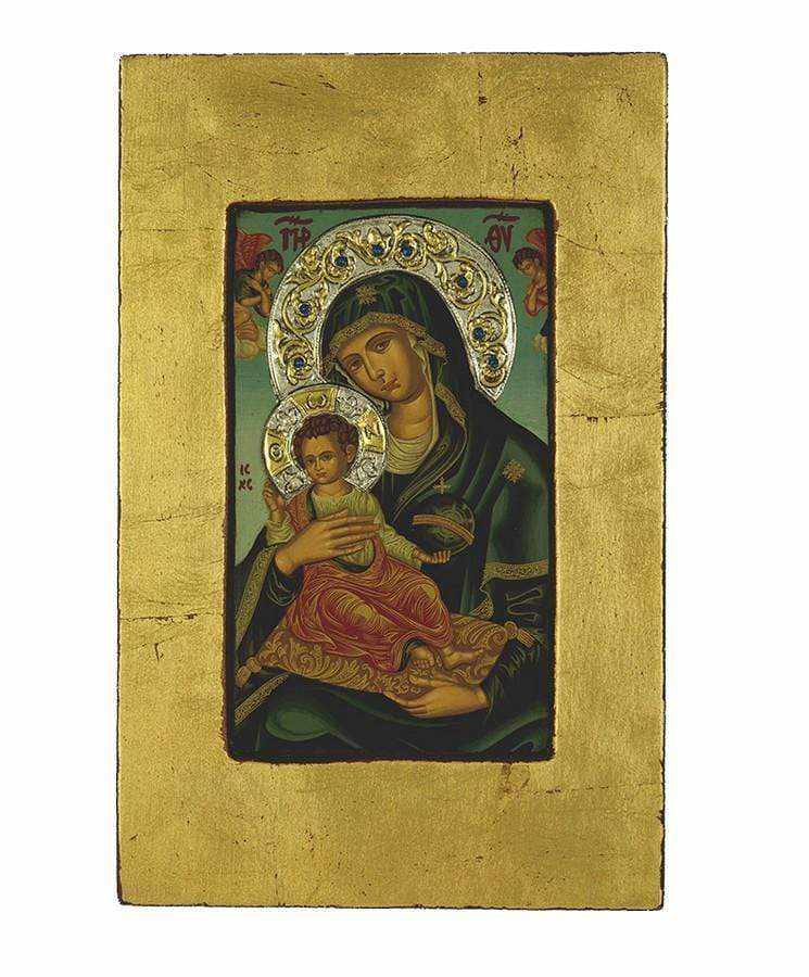 Virgin Mary Babykrateusa - Old wooden image with silver halo locally gilded - Mount Athos — additional product image 10 from Christianity Art