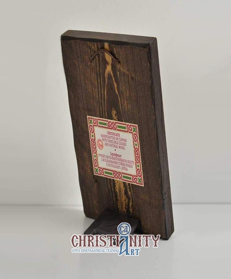 Christ Almighty - Wooden aged image on canvas with golden background - Mount Athos — additional product image 2 from Christianity Art
