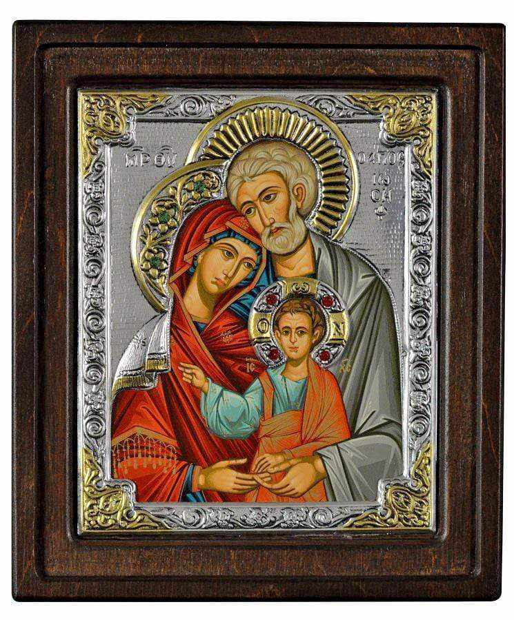 The Holy Family - Silver image in wood, locally gilded - Mount Athos — additional product image 6 from Christianity Art