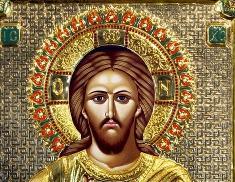 Christ Blessings - Silver image on wood, locally gilded and decorated with enamel - Mount Athos — additional product image 4 from Christianity Art