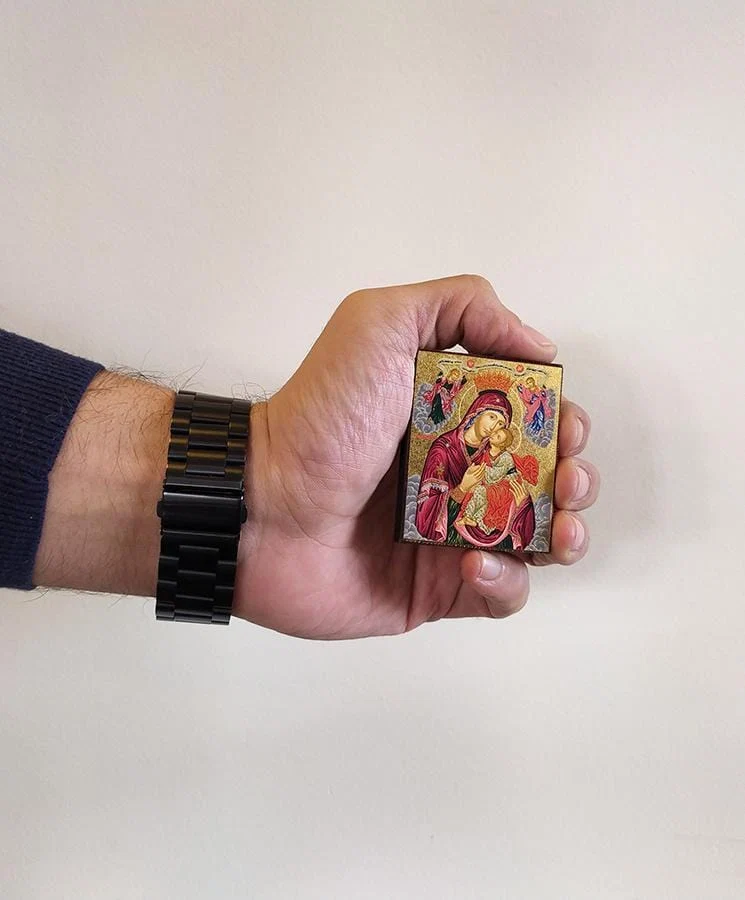 Virgin Mary Glyco Kissousa - Magnetic image on wood - Mount Athos — additional product image 5 from Christianity Art