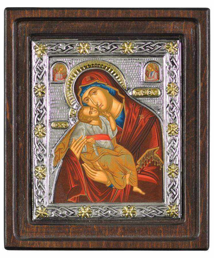 Virgin Mary Glykilisousa - Silver image on wood, locally gilded - Mount Athos — additional product image 5 from Christianity Art