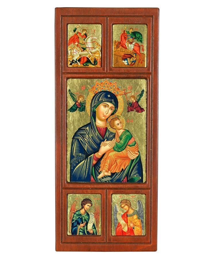 Virgin Mary Permanent Help - Engraved wooden image made on canvas - Mount Athos — additional product image 4 from Christianity Art
