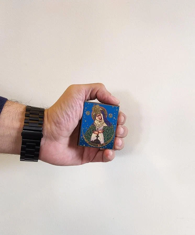 Virgin Mary Deomeni - Magnetic image on wood - Mount Athos — additional product image 5 from Christianity Art