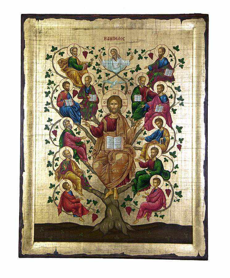 Vineyard - Engraved wooden image painted on canvas - Mount Athos — additional product image 4 from Christianity Art