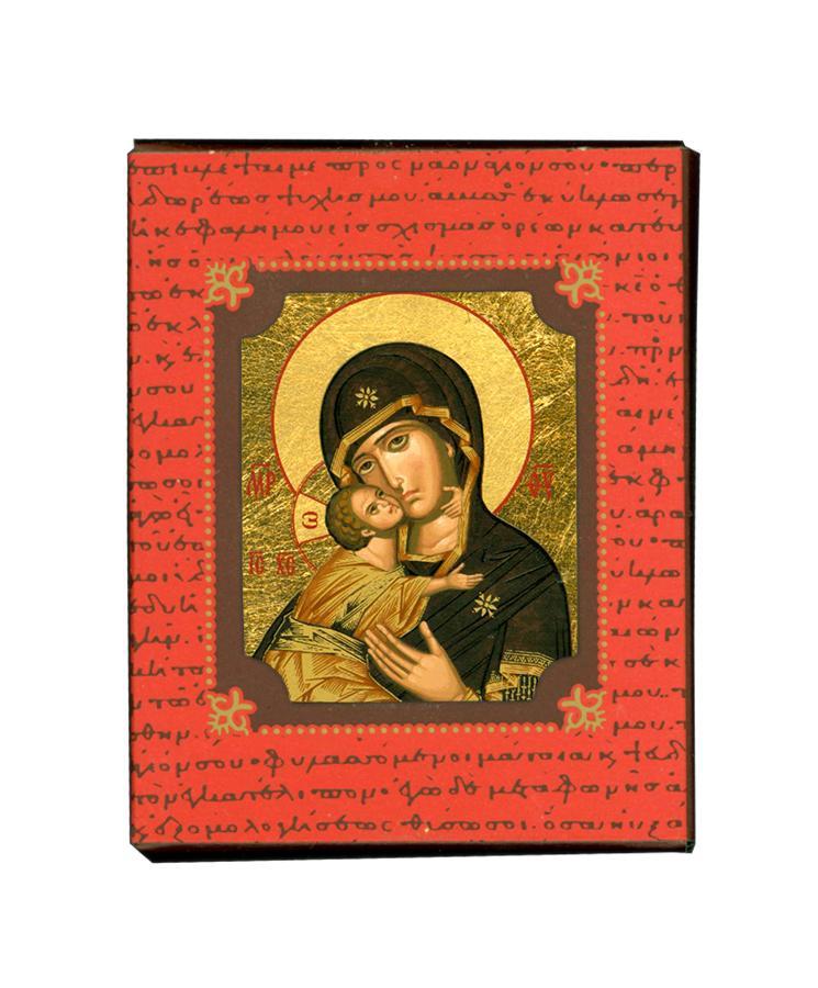 Virgin Mary Vladimir - Magnetic image on wood - Mount Athos — additional product image 4 from Christianity Art