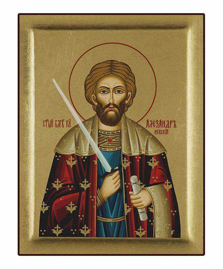 Saint Alexander - Excavated wooden image on canvas with gold background - Mount Athos — additional product image 6 from Christianity Art