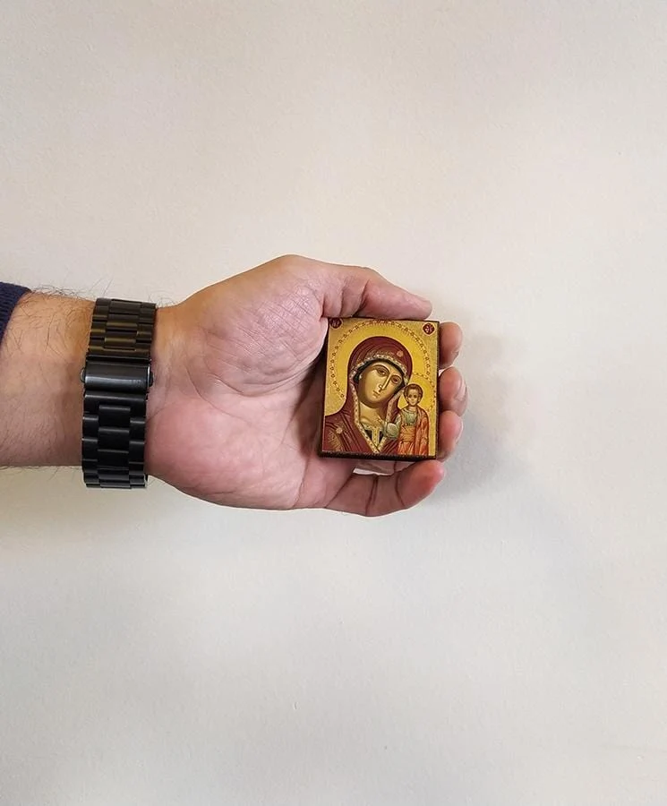 Virgin Mary of Kazan - Magnetic image on wood - Mount Athos — additional product image 5 from Christianity Art