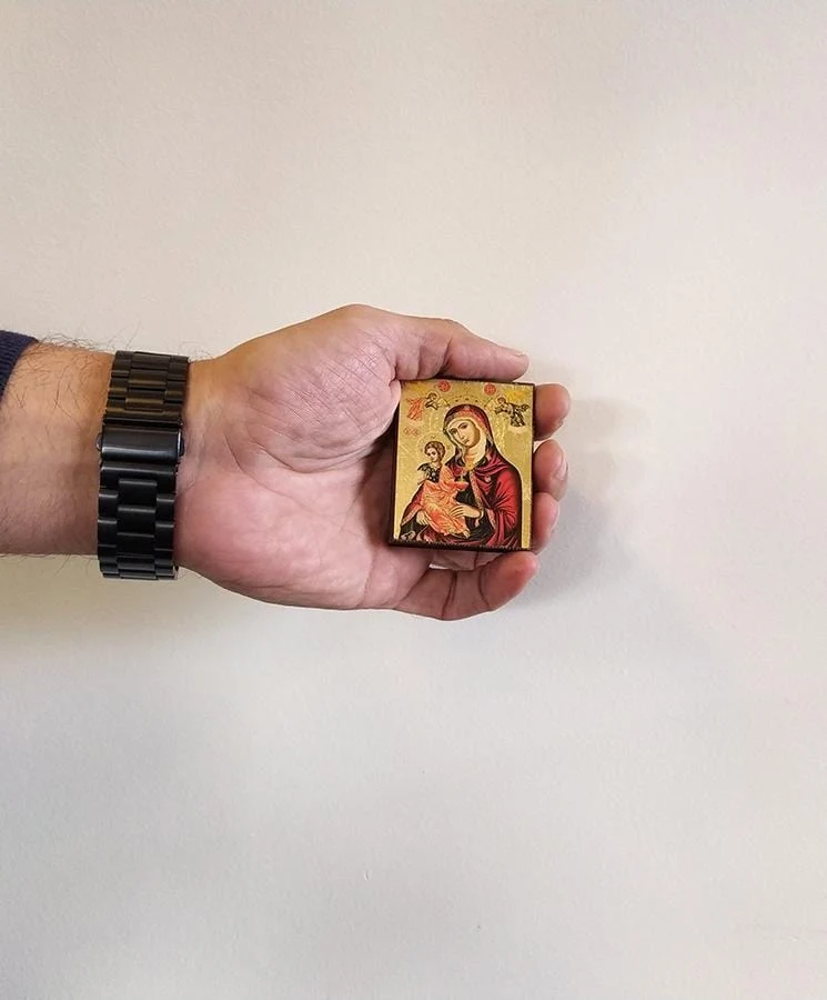 Virgin Mary Brefokratusa - Magnetic image on wood - Mount Athos — additional product image 5 from Christianity Art