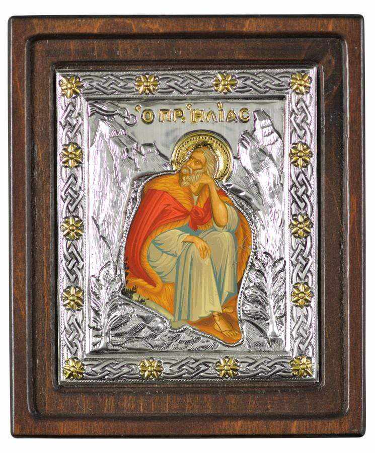 Prophet Elias - Silver image in wood, locally gilded - Mount Athos — additional product image 4 from Christianity Art