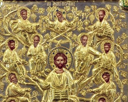 The Vine - Silver image in wood, locally gilded and decorated with enamel - Mount Athos — additional product image 4 from Christianity Art