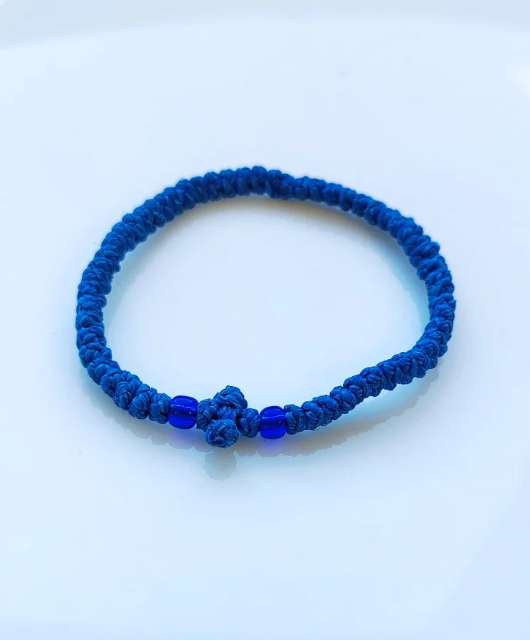 Athonite Waxed Prayer Rope Bracelet with Braided Cross & Beads – Available in Multiple Colours — additional product image 6 from Christianity Art