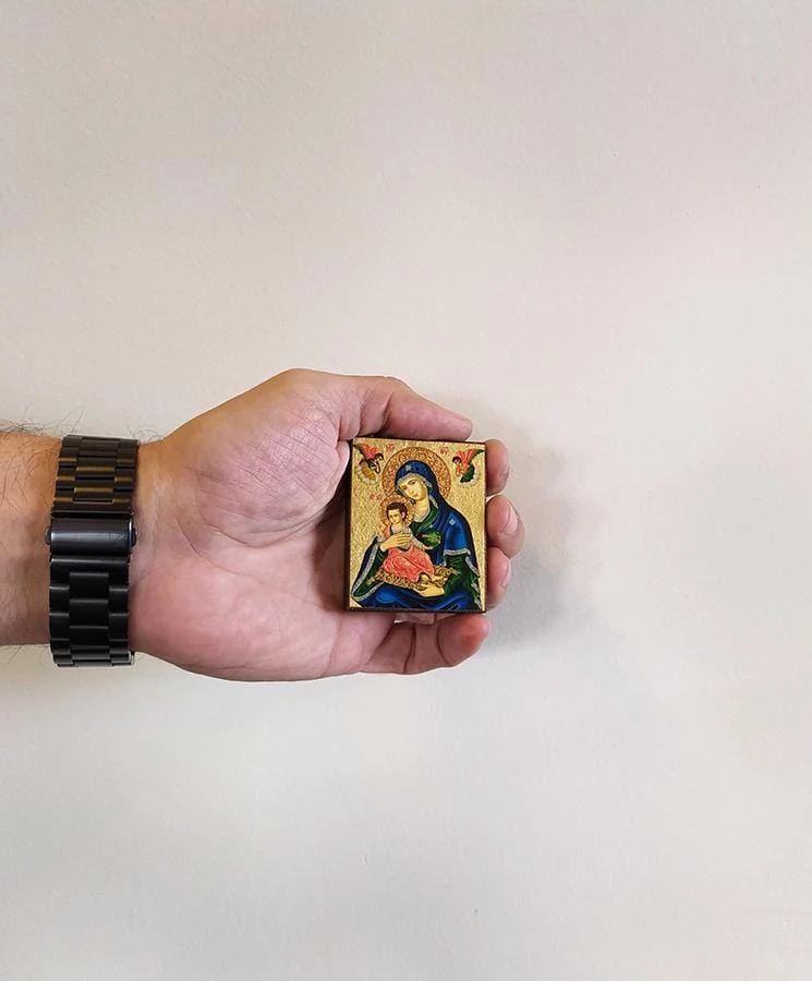 Virgin Mary Brefokratusa - Magnetic image on wood - Mount Athos — additional product image 5 from Christianity Art