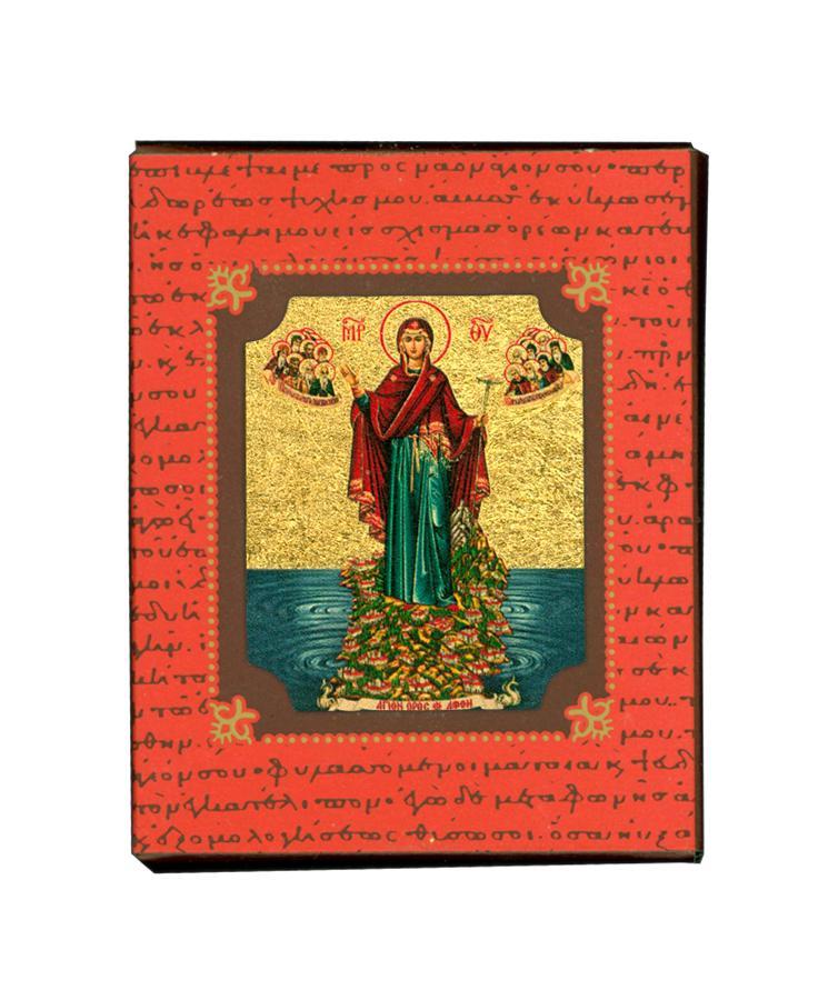 Virgin Mary Athonites - Magnetic image on wood - Mount Athos — additional product image 4 from Christianity Art