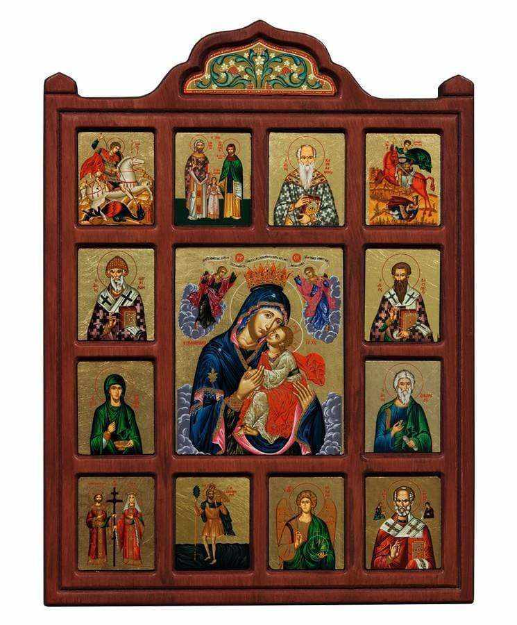 Virgin Mary Glycophilousa - Engraved wooden image made on canvas - Mount Athos — additional product image 3 from Christianity Art