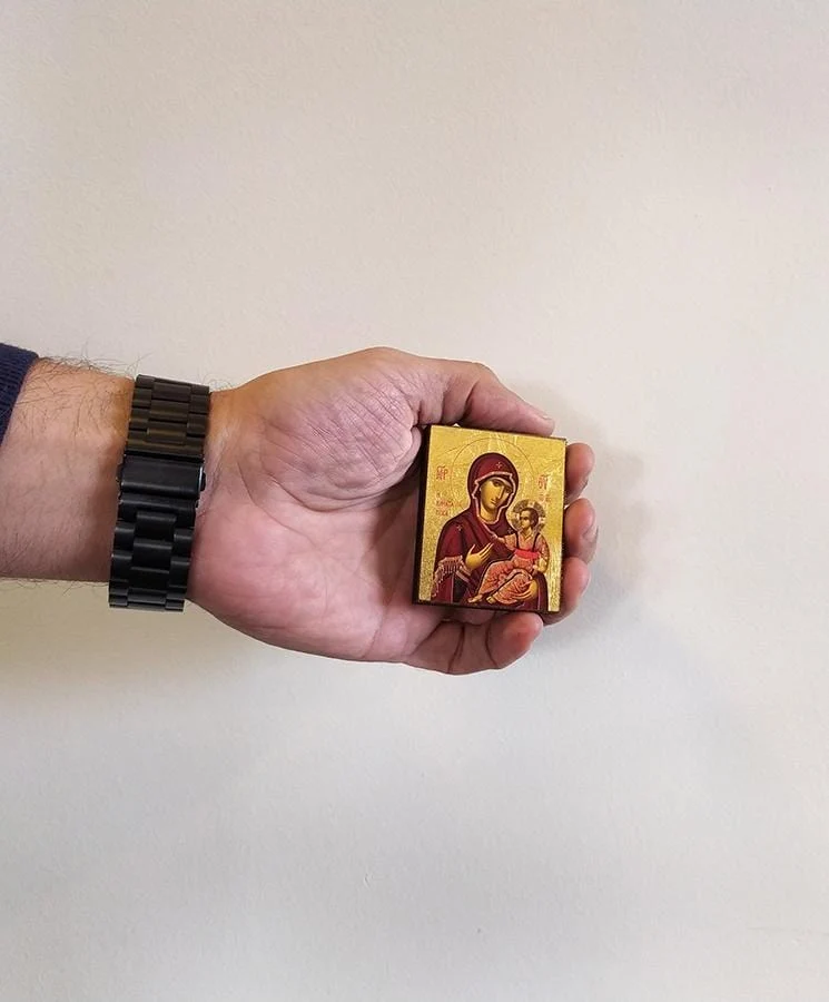 Virgin Mary Stepatariss - Magnetic image on wood - Mount Athos — additional product image 5 from Christianity Art