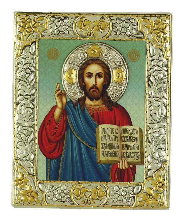 Jesus Christ - Silver image on wood, locally gilded - Mount Athos — additional product image 8 from Christianity Art