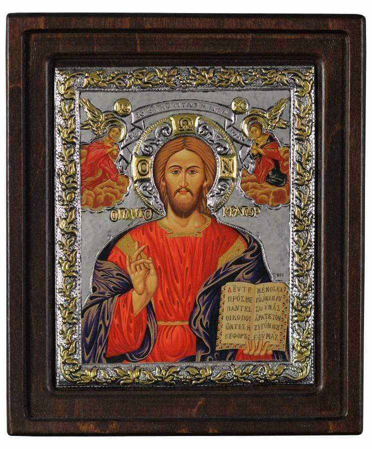 Christ Almighty - Silver image on wood, locally gilded - Mount Athos — additional product image 4 from Christianity Art