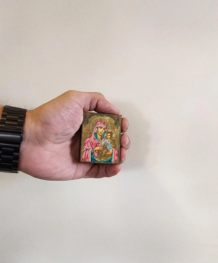 Virgin Mary Jerusalem - Magnetic image on wood - Mount Athos — additional product image 4 from Christianity Art