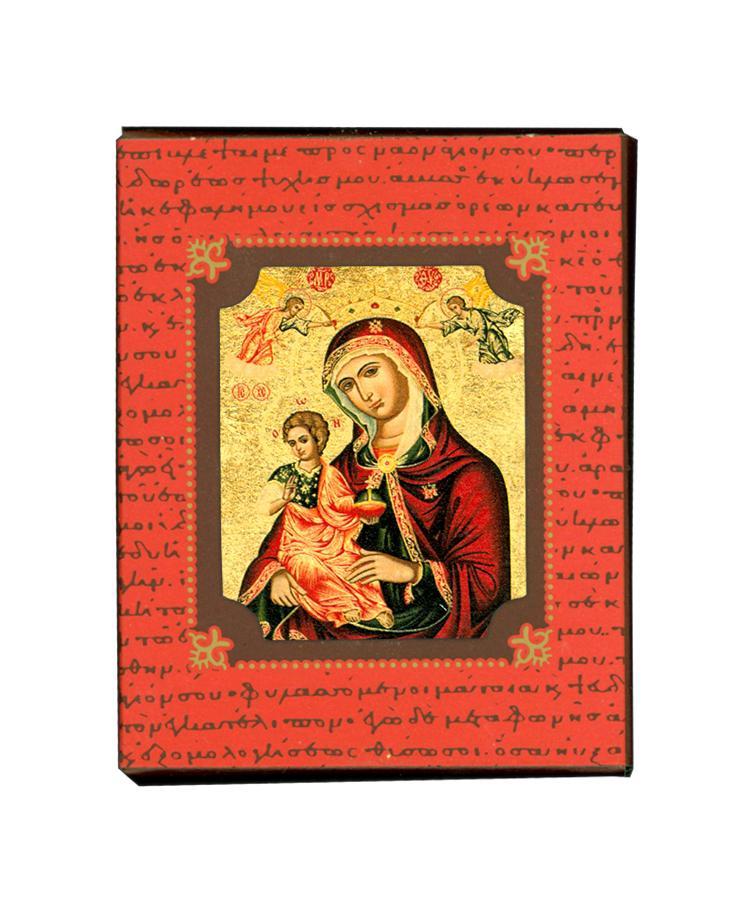 Virgin Mary Brefokratusa - Magnetic image on wood - Mount Athos — additional product image 4 from Christianity Art