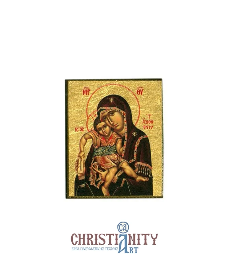 Virgin Mary Axion Esti - Magnetic image on wood - Mount Athos