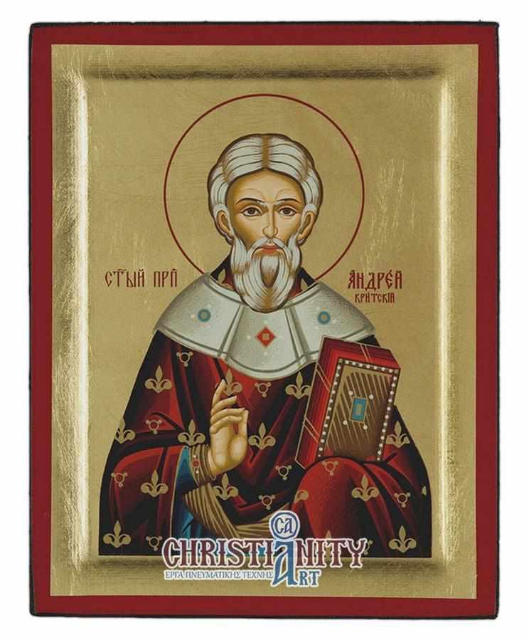 Saint Andrew - Excavated wooden image on canvas with gold background - Mount Athos — additional product image 2 from Christianity Art