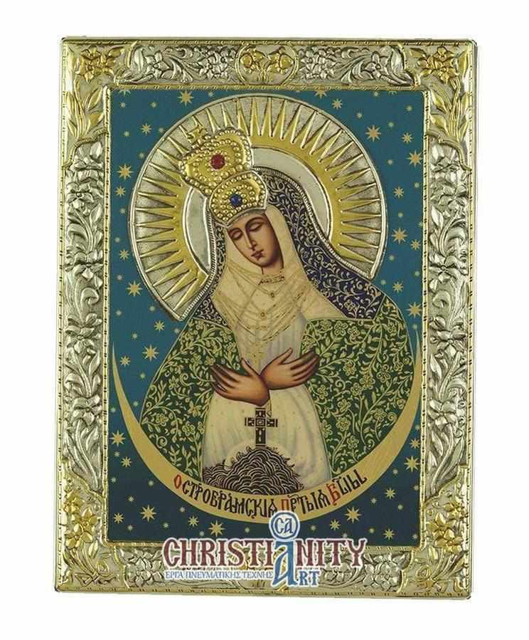 Virgin Mary Deomeni - Silver image in wood, locally gilded - Mount Athos — additional product image 4 from Christianity Art