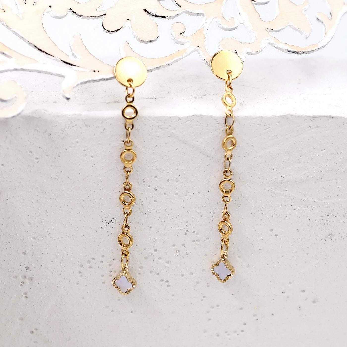 Earrings inox with mother of pearl — Earrings from Toolittle — additional view 6