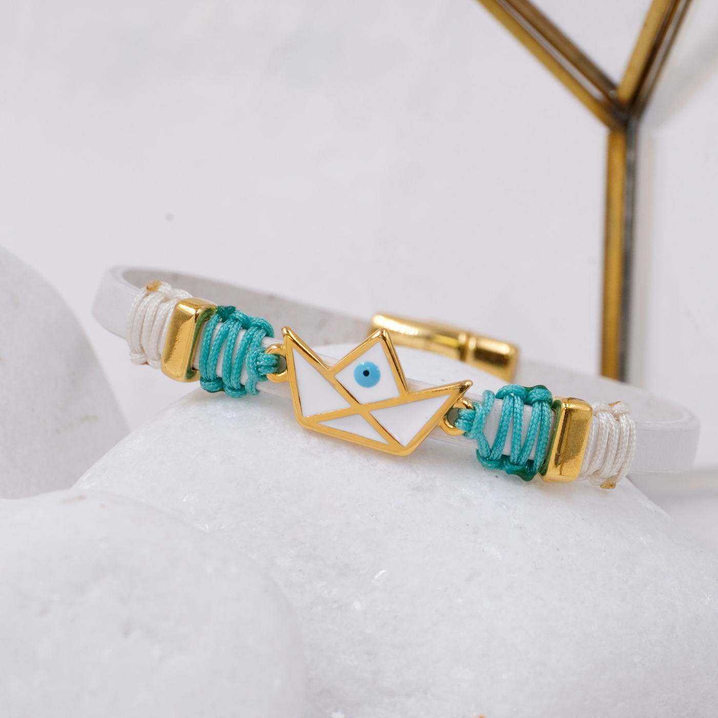 Enamelled Boat Leather Bracelet — Bracelets from Toolittle — additional view 3
