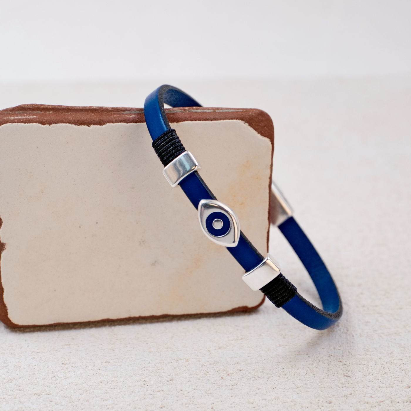 Evil Eye Leather Men's Bracelet — Bracelets from Toolittle — additional view 2