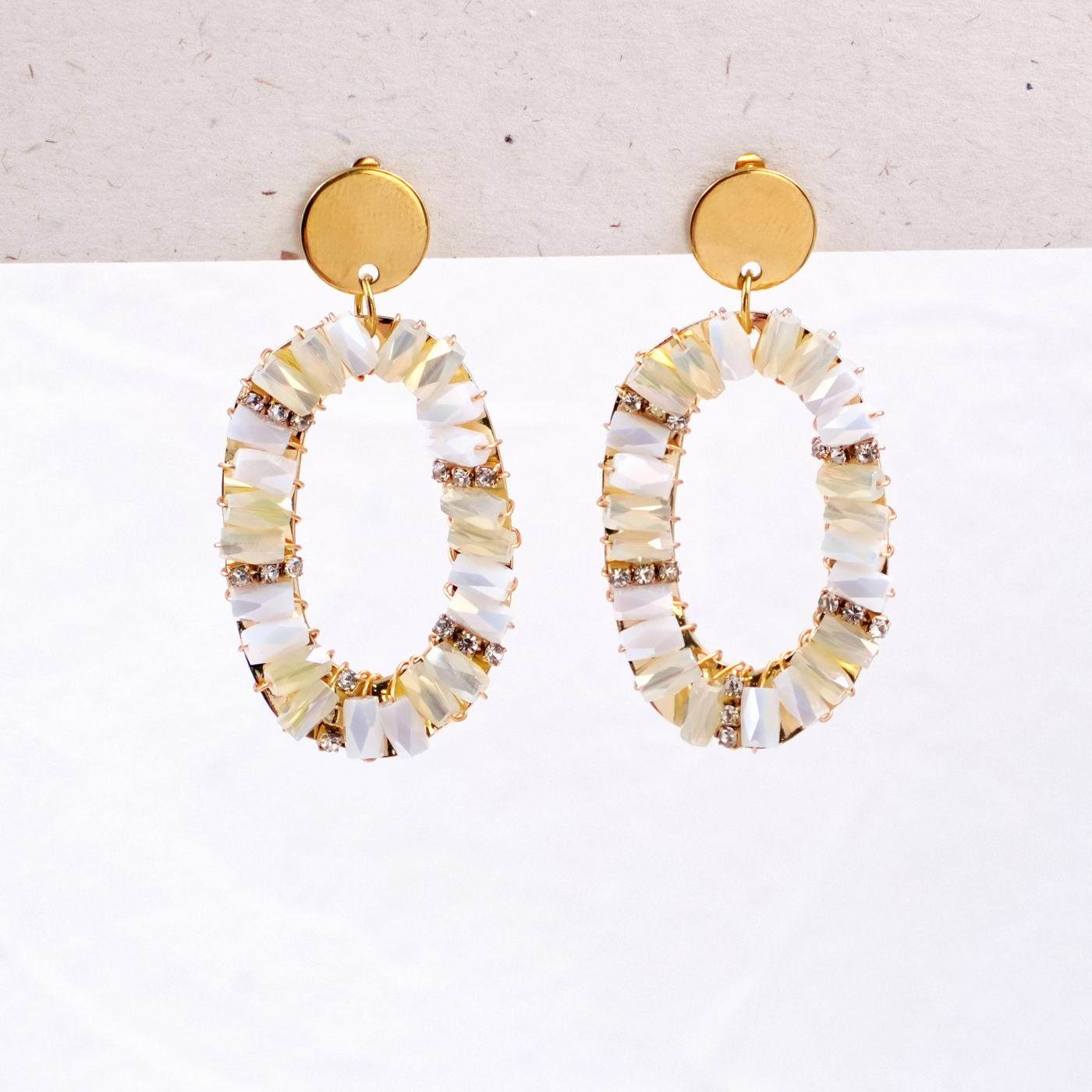 Steel & Crystals Oval Earrings — Earrings from Toolittle — additional view 4