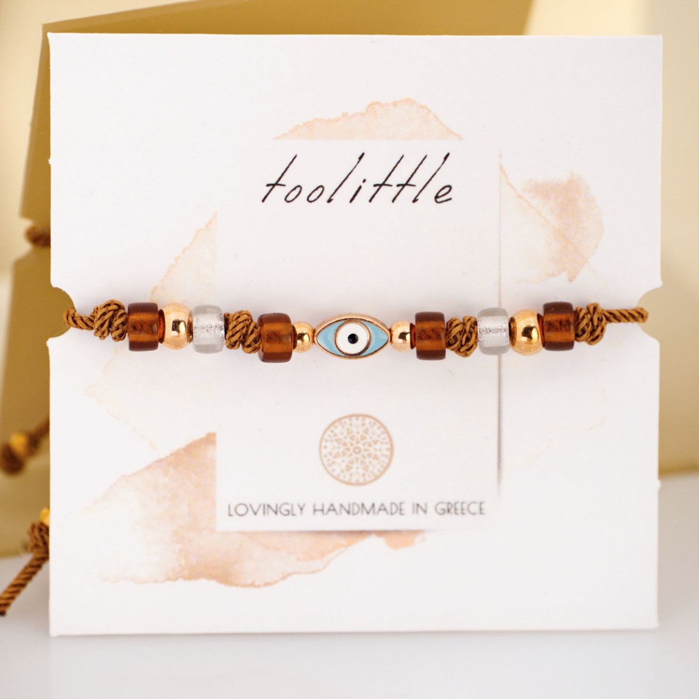 Evil Eye Bracelet – Rose Gold 24K & Enamel — Bracelets from Toolittle — additional view 3