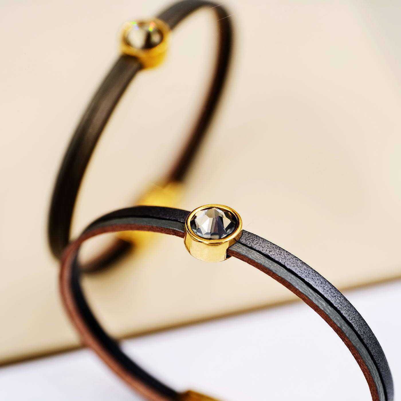 Leather bracelet with crystal — Bracelets from Toolittle — additional view 5