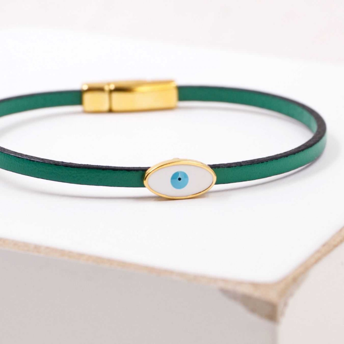 Handcrafted Leather Bracelet with Evil Eye | Color Select — Bracelets from Toolittle — additional view 10