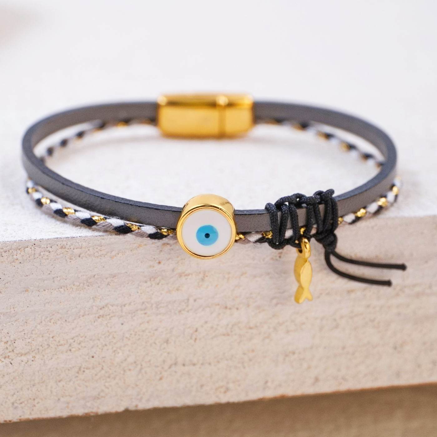 Evil Eye Leather Bracelet — Bracelets from Toolittle — additional view 2