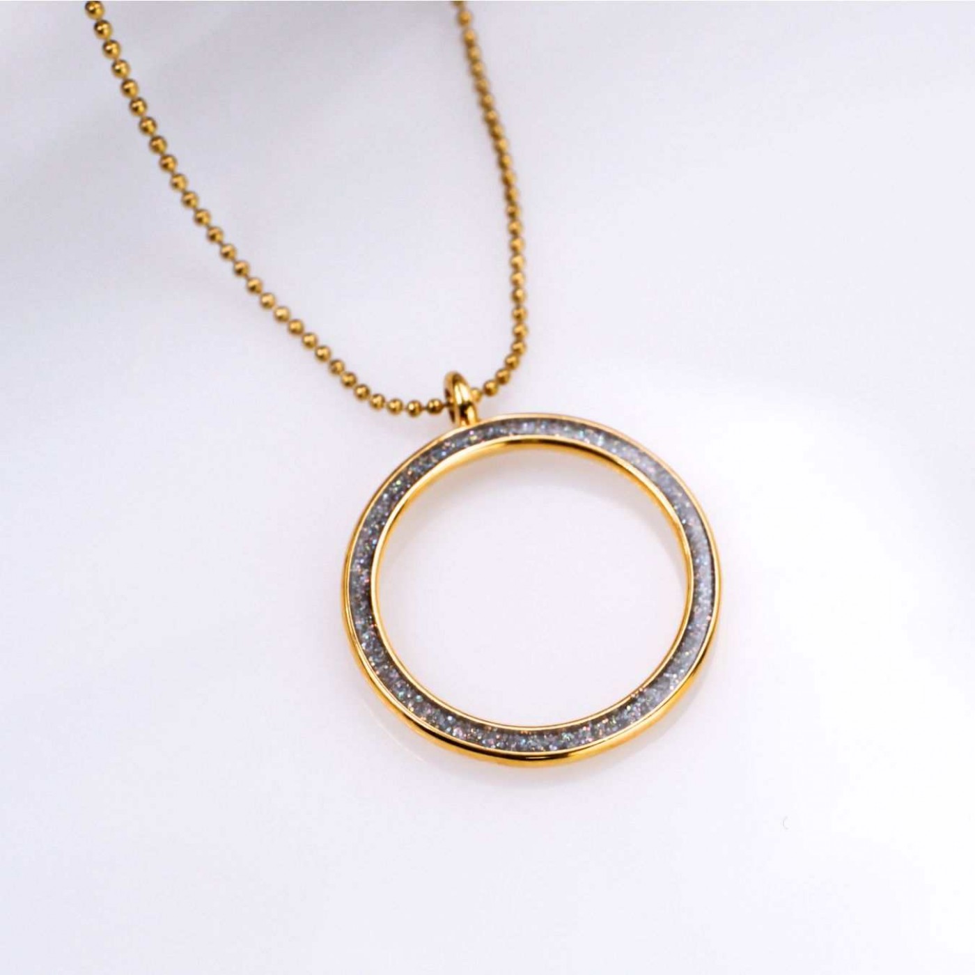Gold-plated Long Necklace - Glitter Enamel — Necklaces from Toolittle — additional view 5