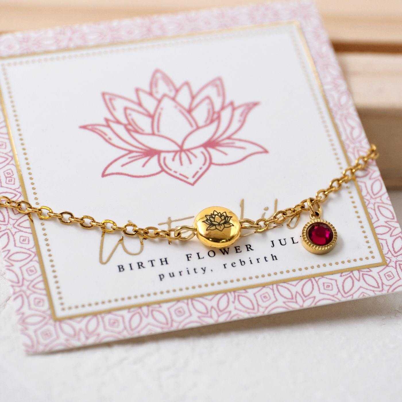 Bracelet with Birth Flower - July — Bracelets from Toolittle — additional view 2
