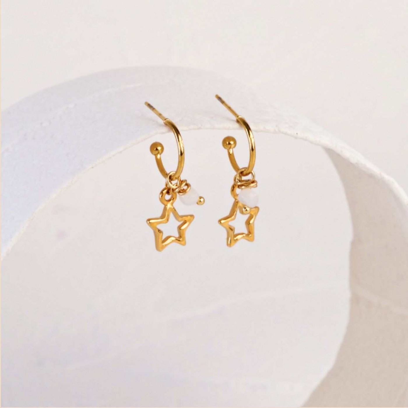 Stainless Steel Jewelry: Star Hoop Earrings — Earrings from Toolittle — additional view 4