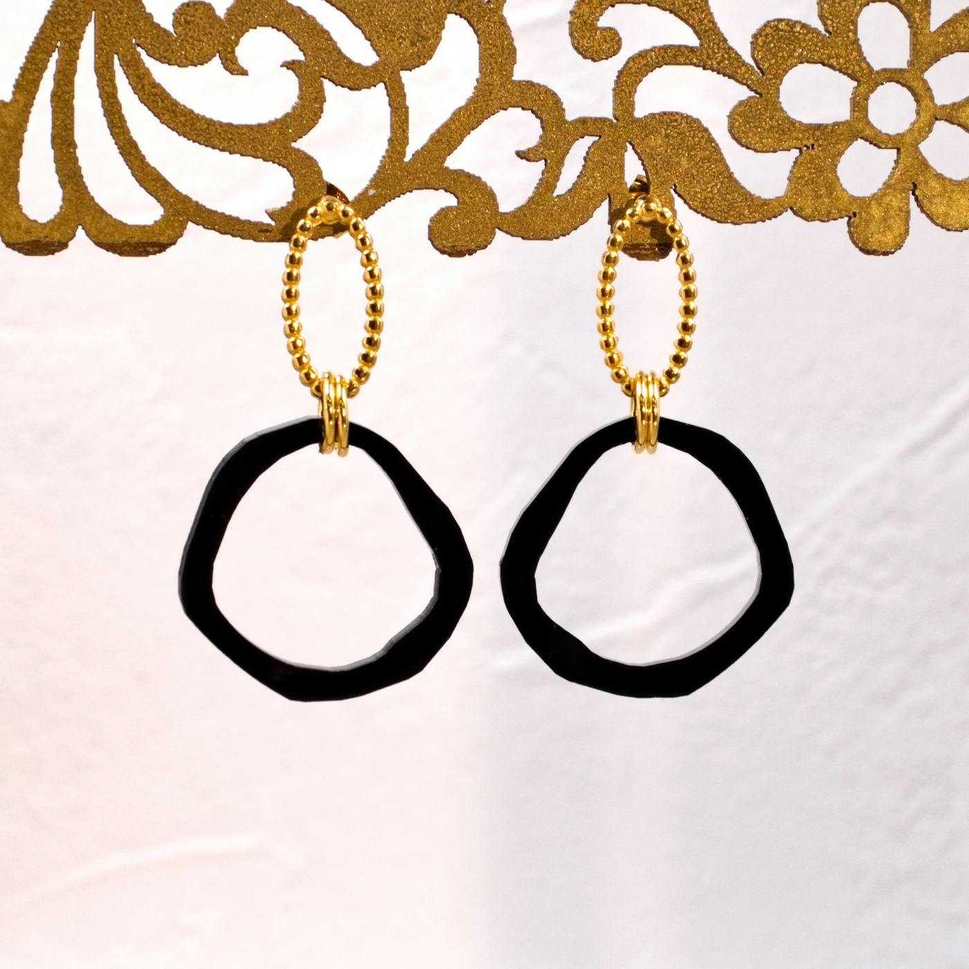 Gold-plated Earrings with Plexiglass Hoops — Earrings from Toolittle — additional view 2