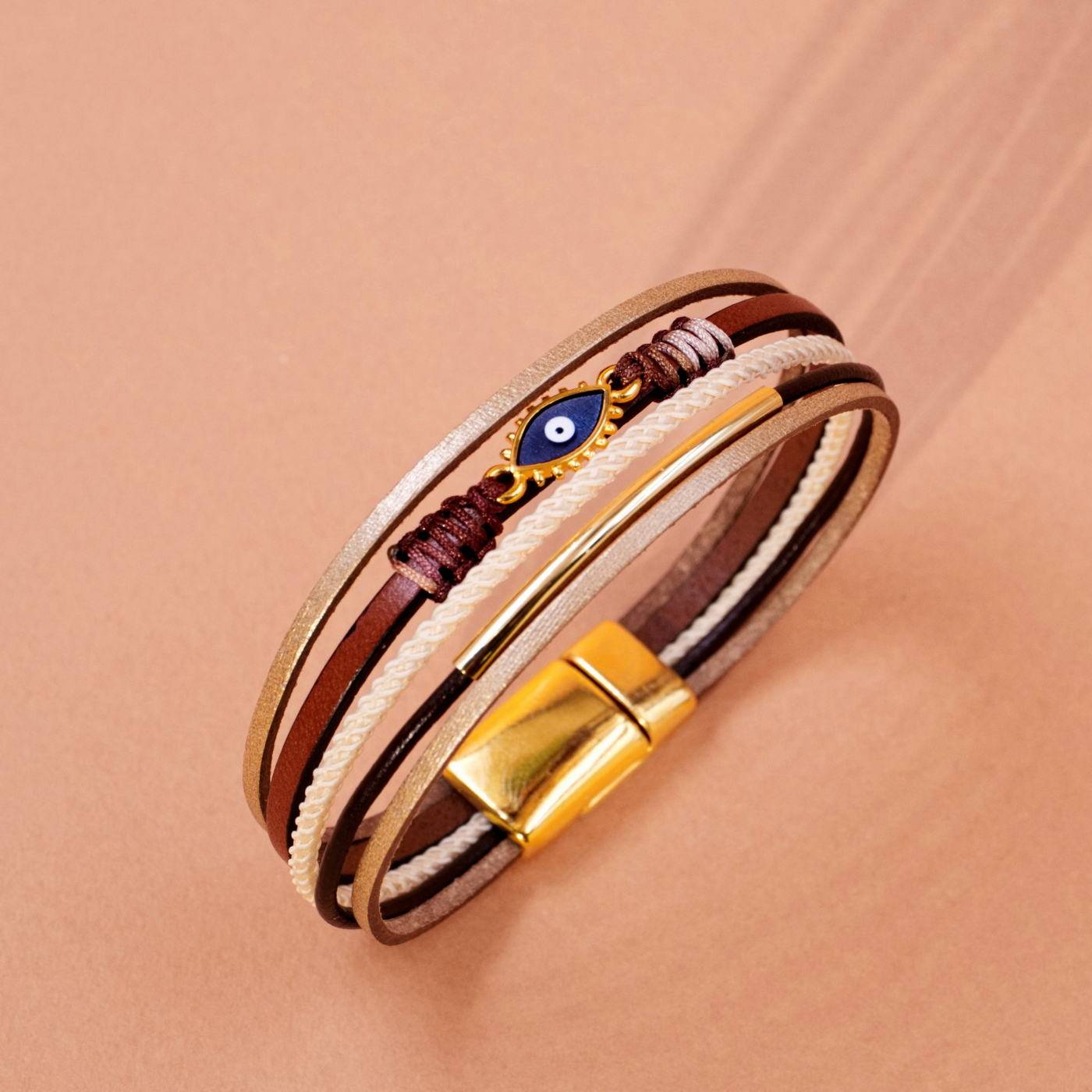 Evil Eye Leather Bracelet — Bracelets from Toolittle — additional view 3