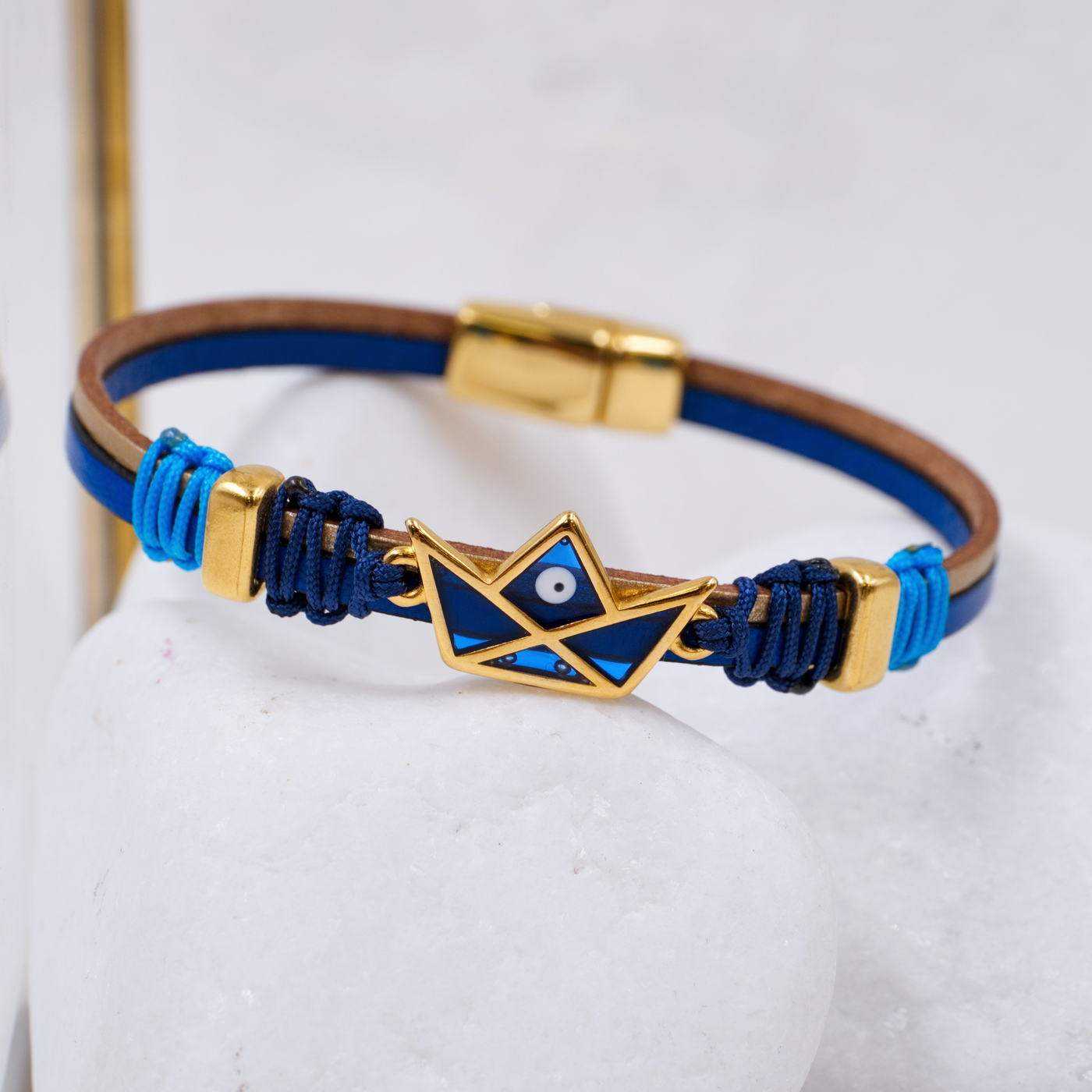 Enamelled Boat Leather Bracelet — Bracelets from Toolittle — additional view 2