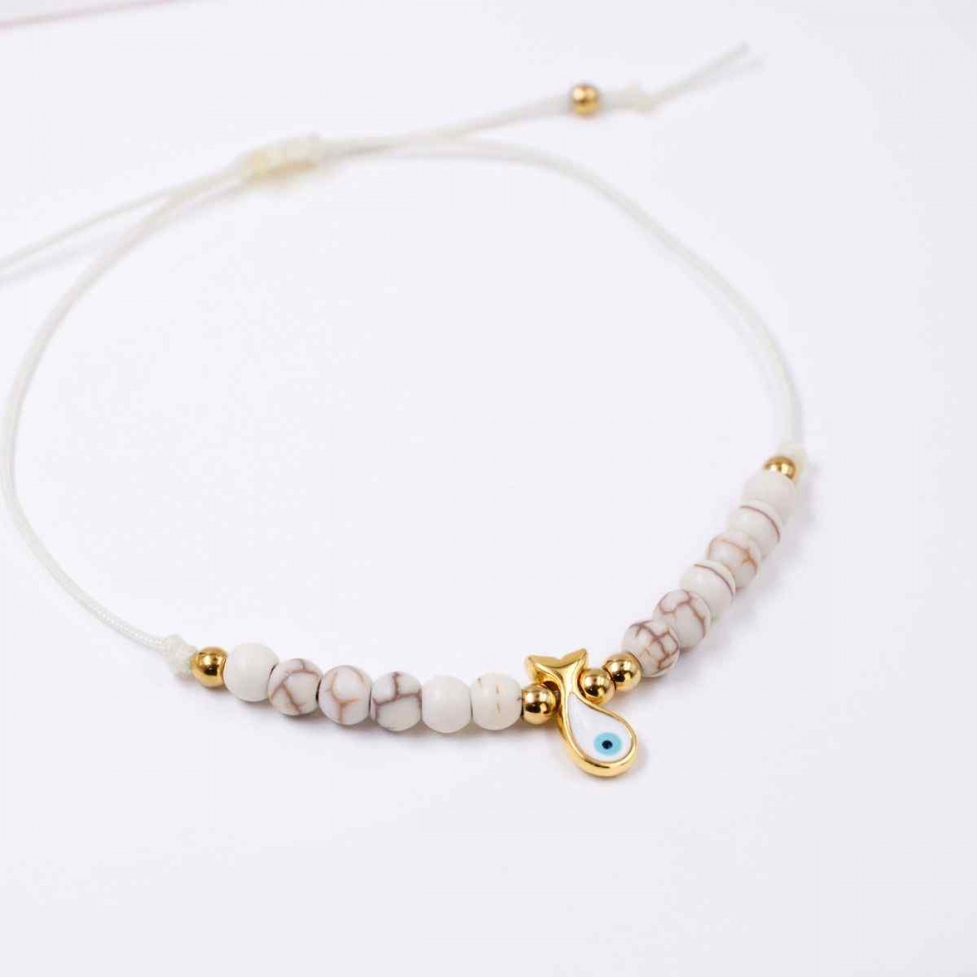 Macramé Bracelet with Metal Fish & Enamel Eye | Color Select — Bracelets from Toolittle — additional view 2