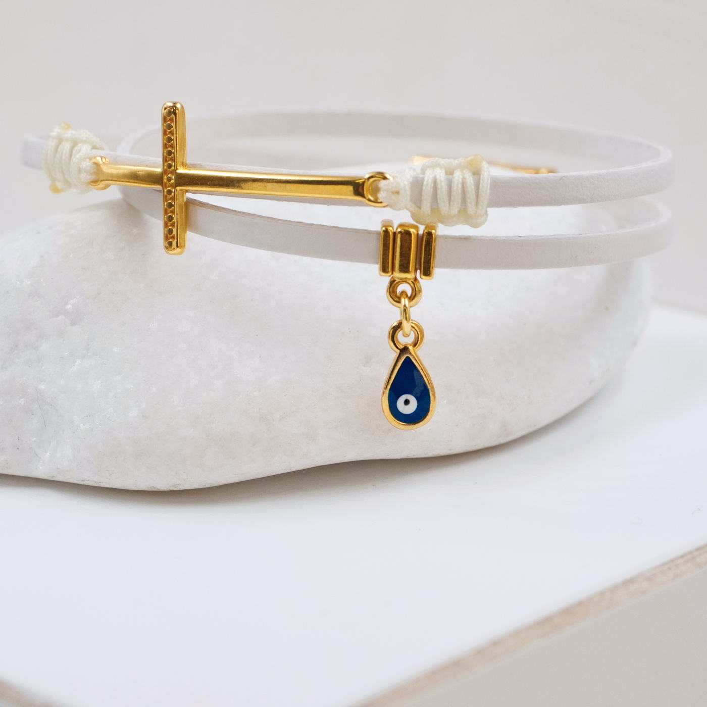 Cross Double-wrapped Leather Bracelet — Bracelets from Toolittle — additional view 2