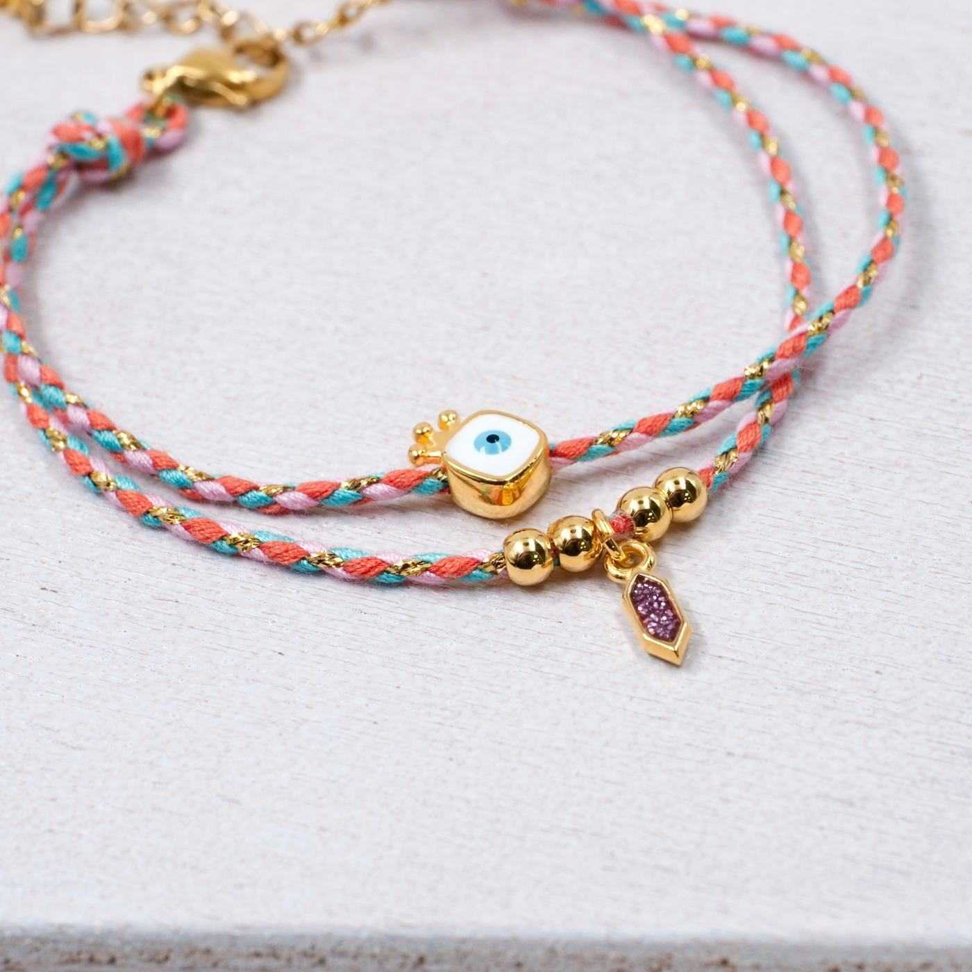 Golden Thread Bracelet with Evil Eye — Bracelets from Toolittle — additional view 2